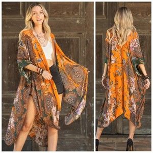 Ruggine Windsor Dobby Jacquard Kimono One Size